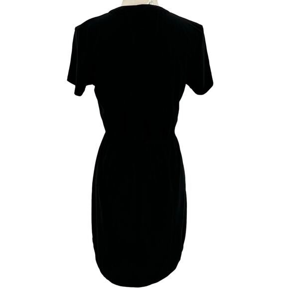 PerSeption Concept Black Short Sleeve Zip Front Dress Size S - Picture 2 of 9